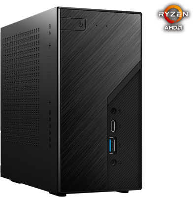 ASRock DESKMINI X300W AMD X300 mini PC Barebone AMD AM4 Socket W/O CPU  HDMI,DisplayPort, D-Sub Gigabit LAN 155 x 155 x 80 mm (1.92L)